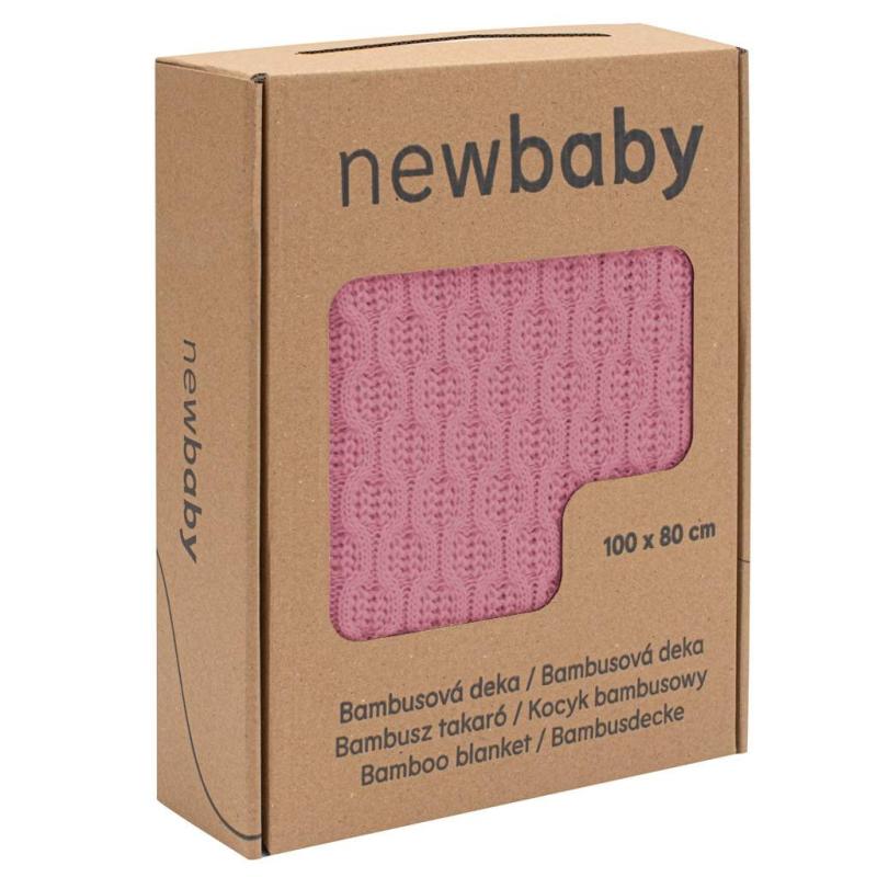 Bambusová pletená deka New Baby so vzorom 100x80 cm pink