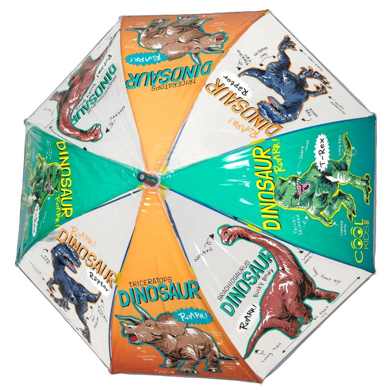 Detský reflexný transparentný dáždnik Perletti Cool Kids "Dinosaur", 15653 6