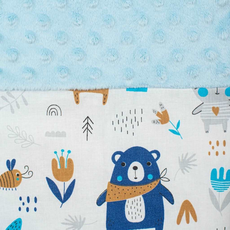 Luxusné hniezdočko s vankúšikom a perinkou New Baby z Minky modré 3