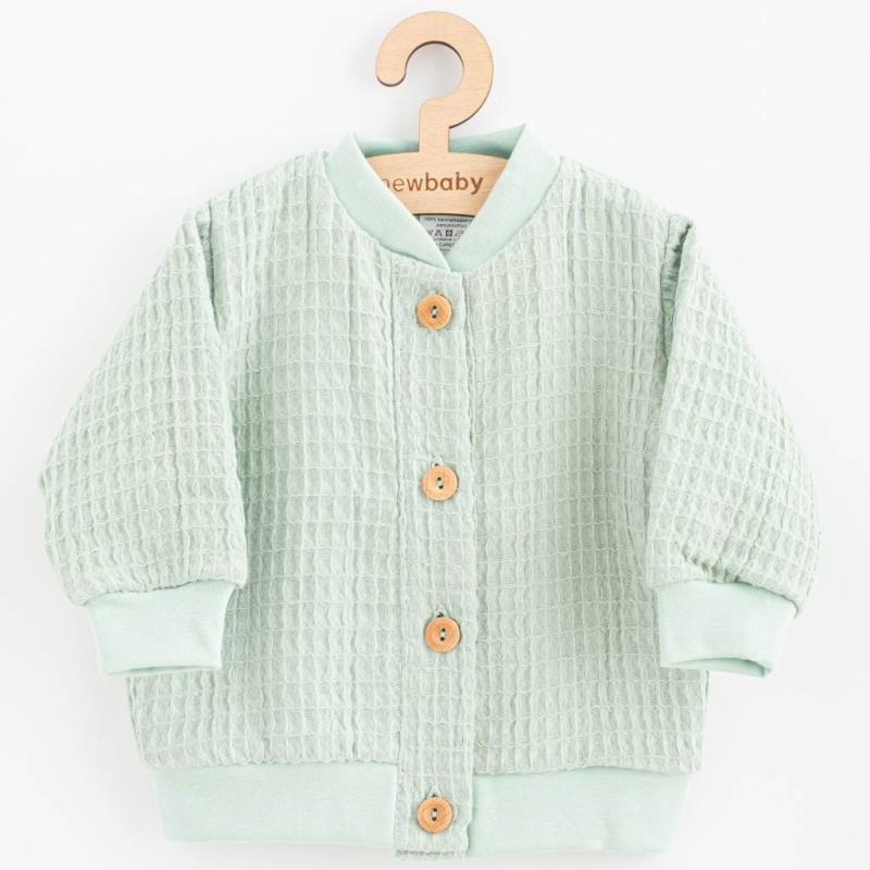 Dojčenský mušelínový kabátik New Baby Comfort clothes šalviová 56 (0-3m)