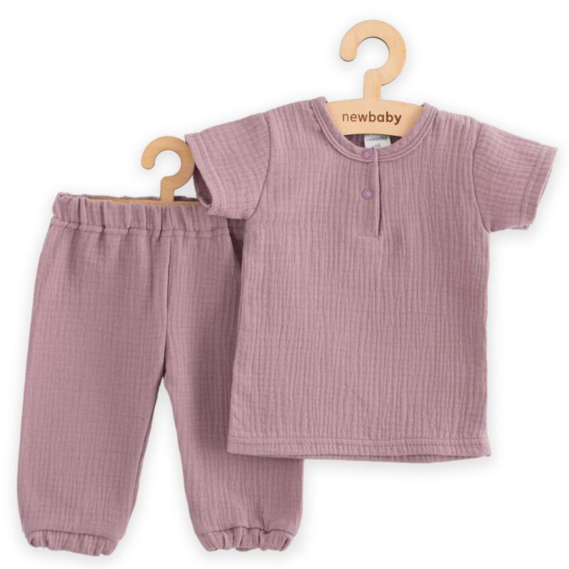 Kojenecká mušelínová súprava tričko a nohavice New Baby lavender 62 (3-6m) 3