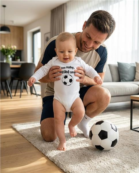 Detské body s potlačou New Baby Malé nohy, veľké sny! 74 (6-9m) 3