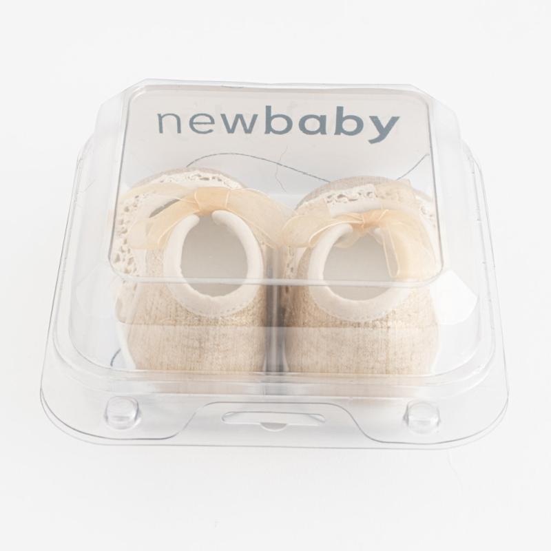 Dojčenské krajkové capačky New Baby hnedá 0-3 m 0-3 m