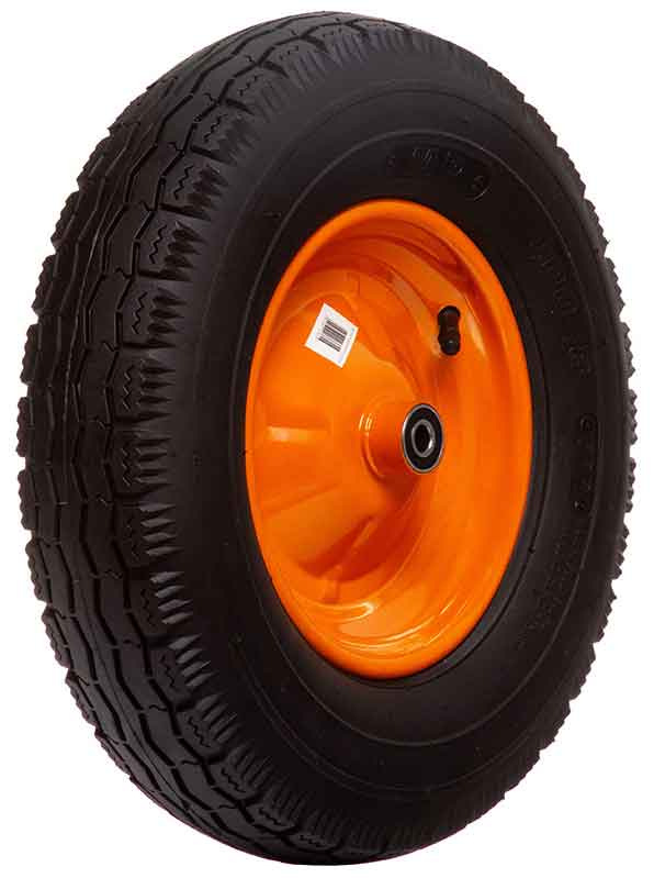 Nafukovacie koleso s ložiskami, otvor 10 mm, priemer 400 mm, šírka 90 mm, oranžové 2
