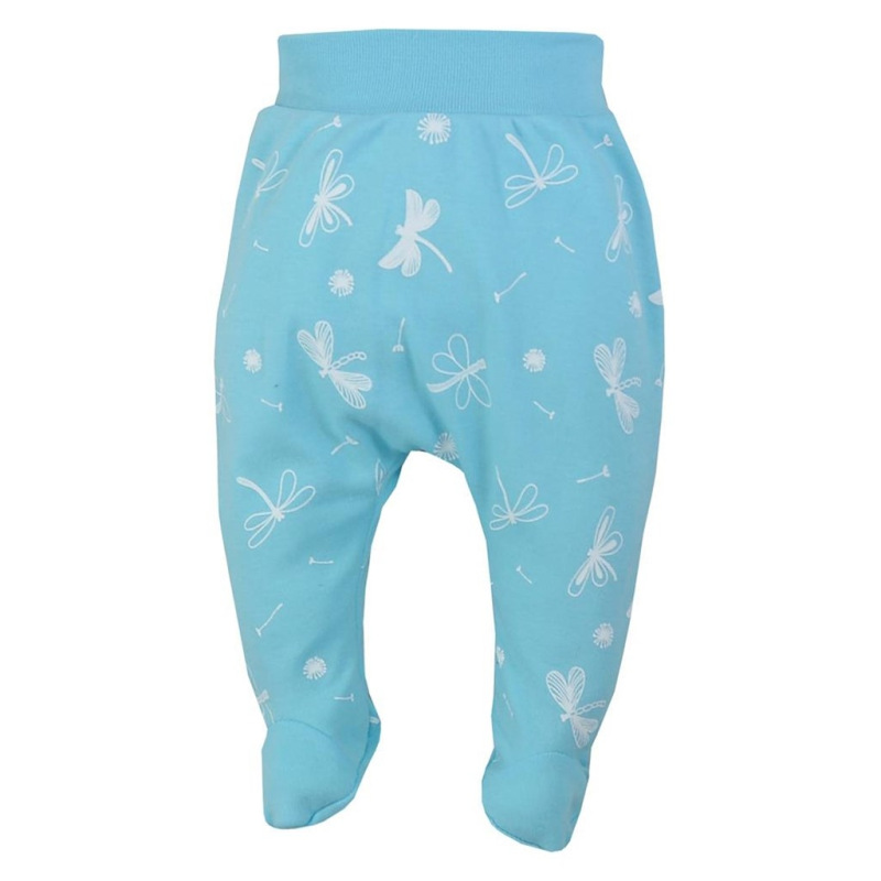 Dojčenské bavlnené polodupačky Vážka tyrkysové 74 (6-9m)