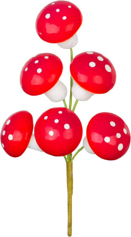 Dekorácia MagicHome, muchotrávky, 11 cm