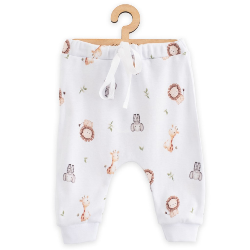 Detské bavlnené nohavice Jogger New Baby For Babies safari 56 (0-3m) 1