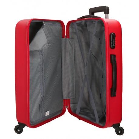 JOUMMA BAGS Sada ABS cestovných kufrov ROLL ROAD FLEX Red, 55-65cm, 5849564