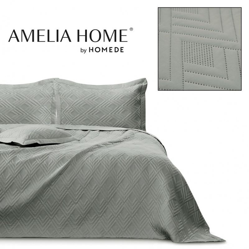 AmeliaHome, Obojstranný pléd /prehoz na posteľ Ophelia, 240x260 cm, oceľová sivá