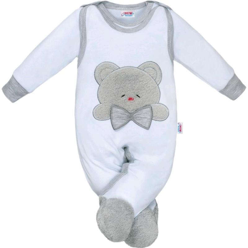 Luxusné dojčenské body s dlhým rukávom New Baby Honey Bear s 3D aplikáciou 68 (4-6m)