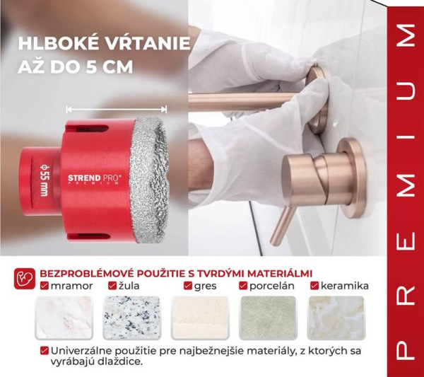Vyrezávač Strend Pro Premium DCB11, 55 mm, M14, korunka, diamant, professional 3