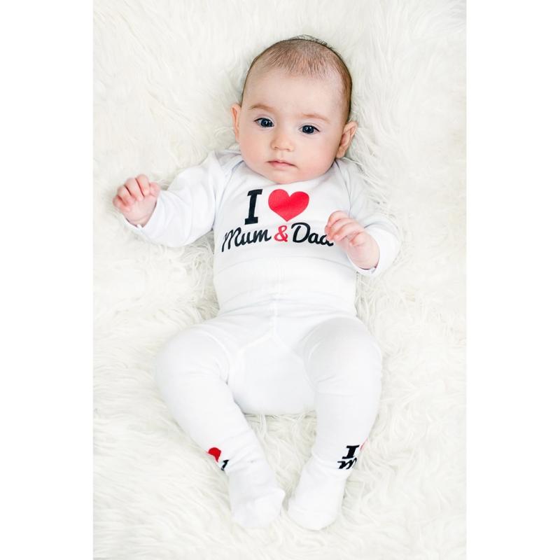 Body s potlačou New Baby I Love Mum and Dad 62 (3-6m) 1