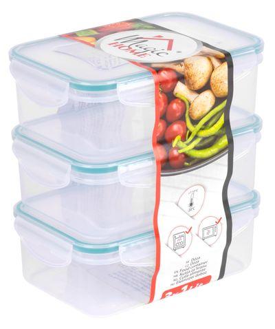 Dóza MagicHome Lunchbox set E8103, sada 3 ks, 1000 ml, obdĺžniková, klip, PP, Clip