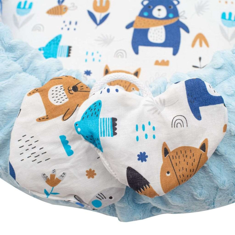 Luxusné hniezdočko s vankúšikom a perinkou New Baby z Minky modré 4