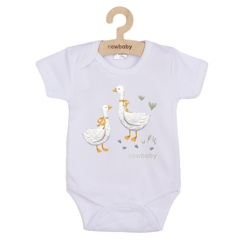 Detské body s potlačou New Baby Husičky - krátky rukáv 80 (9-12m) 1