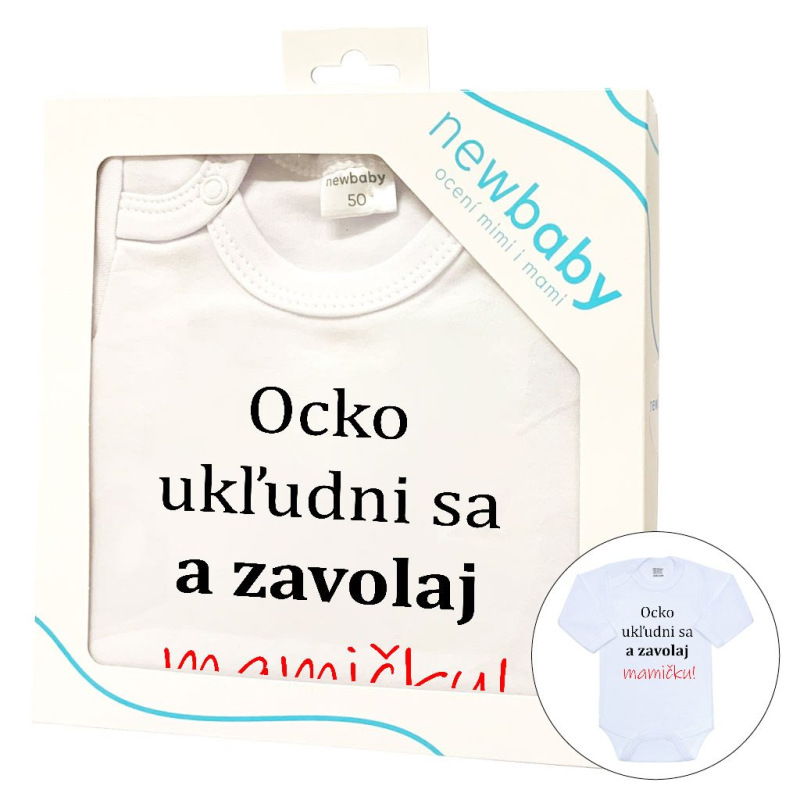 Body s potlačou New Baby a zavolaj MAMIČKU! - darčekové balenie 50 2