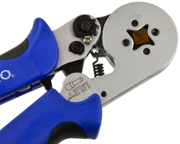 Kliešte krimpovacie-lisovacie na koncovky káblov-dutinky, 0,25-10 mm, GEKO 3