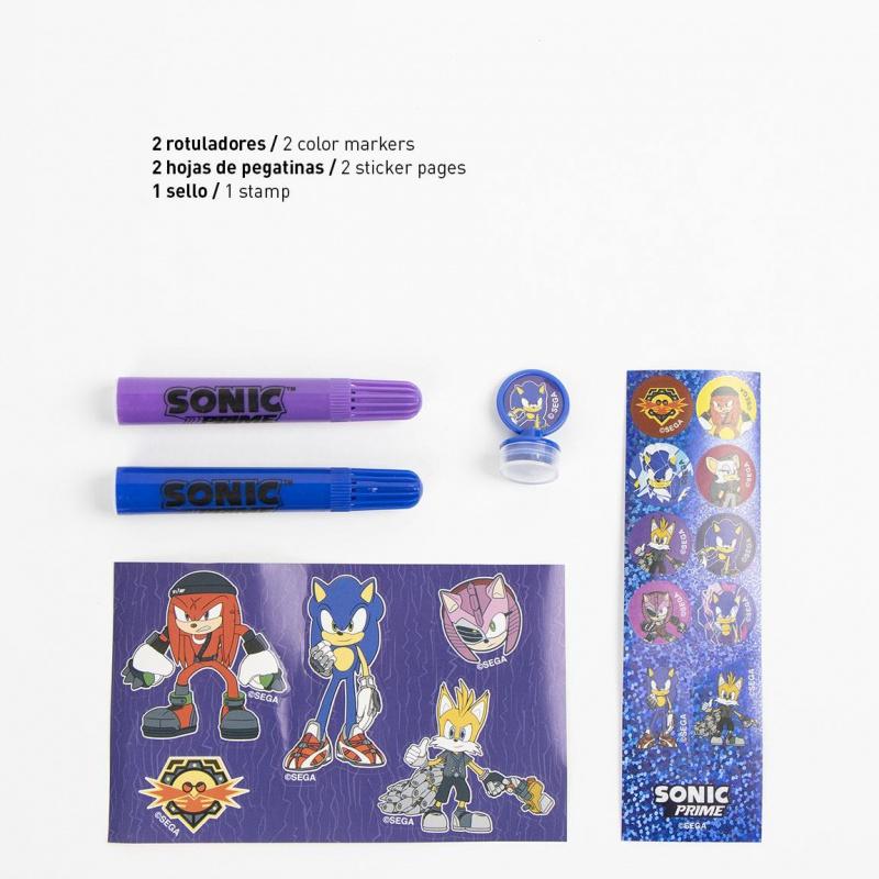 CERDÁ Kreatívny set Ježko Sonic (omaľovánky, voskovky, fixky, samolepky, blok), 2700001232