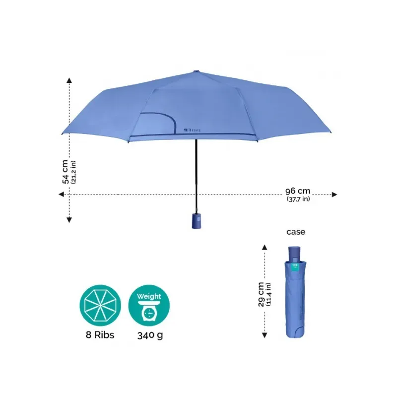PERLETTI Dámsky skladací automatický dáždnik COLORINO / svetlomodrá, 26293