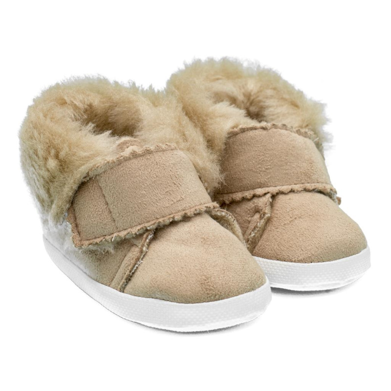 Dojčenské zimné semiškové capačky New Baby 0-3 m svetlo hnedé 0-3 m 2