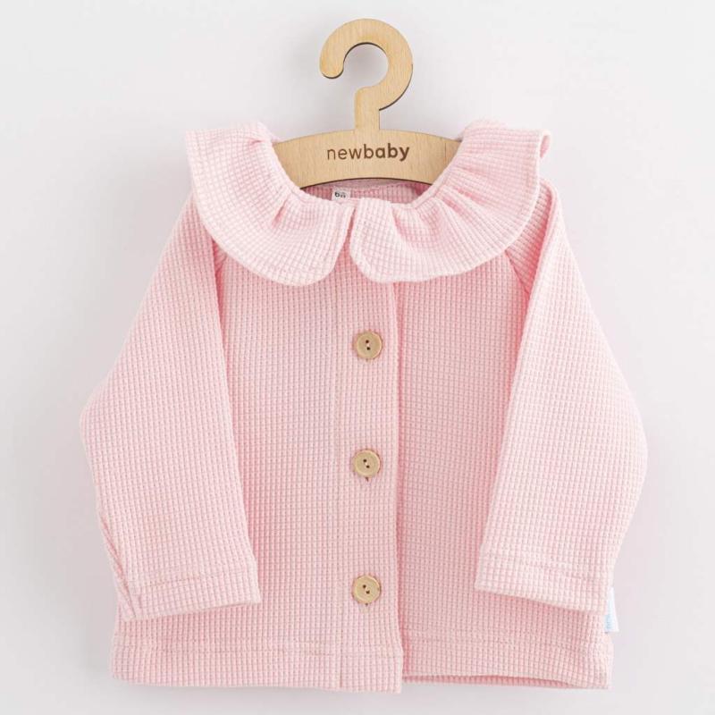 Dojčenský kabátik na gombíky New Baby Luxury clothing Laura ružový 62 (3-6m)