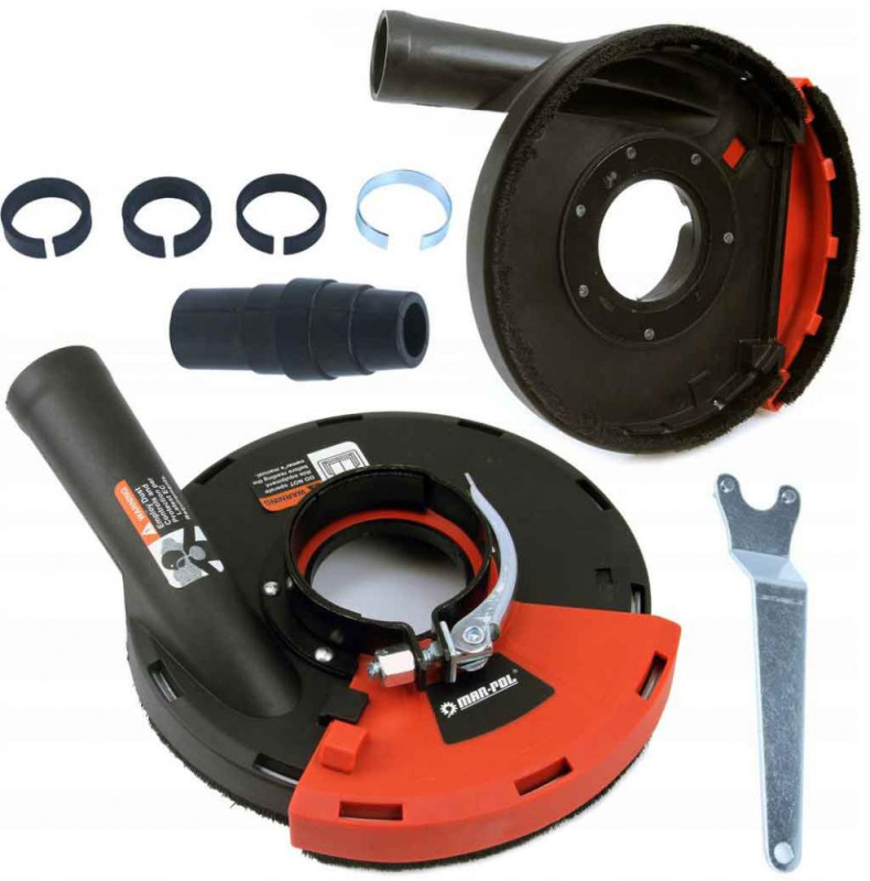 Ochranný kryt na odsávanie z uhlovej brúsky 115 - 125 mm pri brúsení, MAR-POL