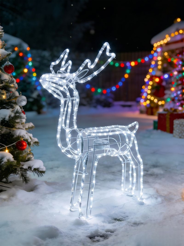 Dekorácia MagicHome Vianoce, Sob, 216x LED studená biela, s otočnou hlavou, GS IP44 transformátor, e 2