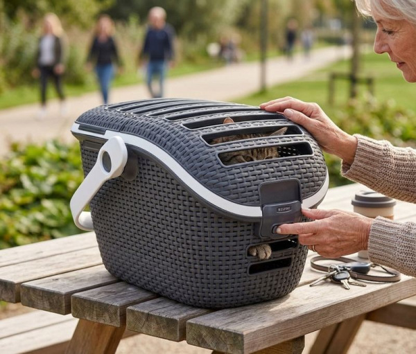 Box Curver® PET CARRIER, prepravný, antracit, 38x51x33 cm, na mačku a psa 1