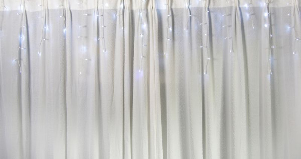 Reťaz MagicHome Vianoce Icicle, 360 LED studená biela, jednoduché svietenie, 230 V,50 Hz, IP44, časo 1