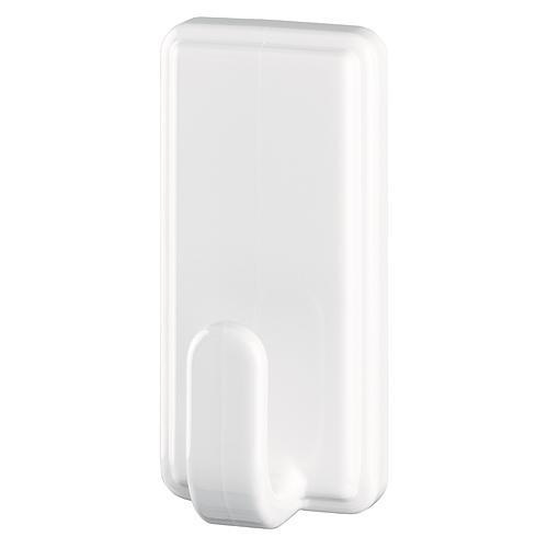 Háčik tesa® Powerstrips®, biely, hranatý, samolepiaci vešiak do kúpelne, max. 2 kg