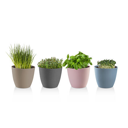 Plastkon Ella Mat dekoračný kvetináč biela, 11cm 1