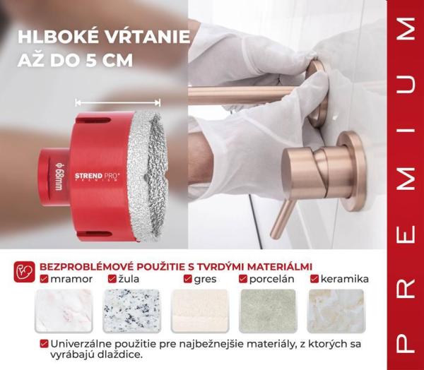 Vyrezávač Strend Pro Premium DCB11, 68 mm, M14, korunka, diamant, professional