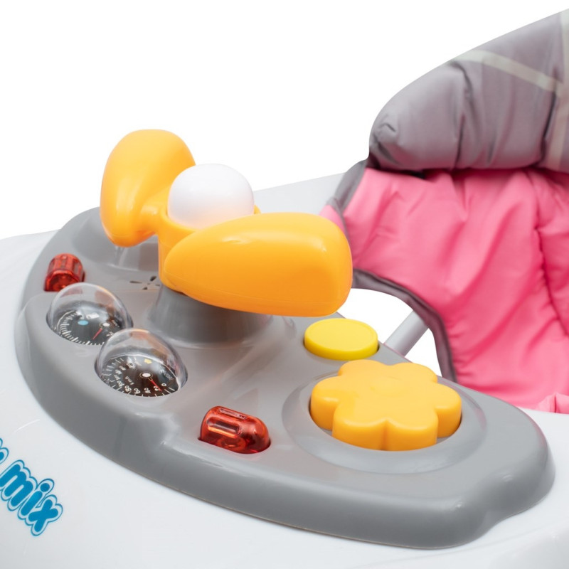 Detské chodítko s hojdačkou a sikónovými kolieskami Baby Mix ružové 5