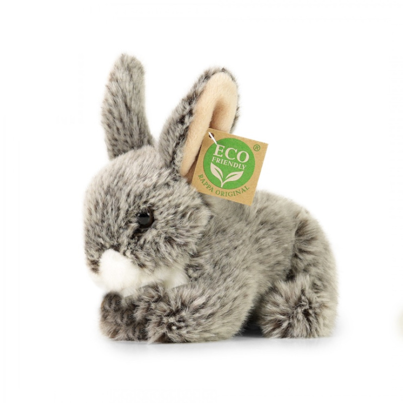 Plyšový králik šedý ležiaci