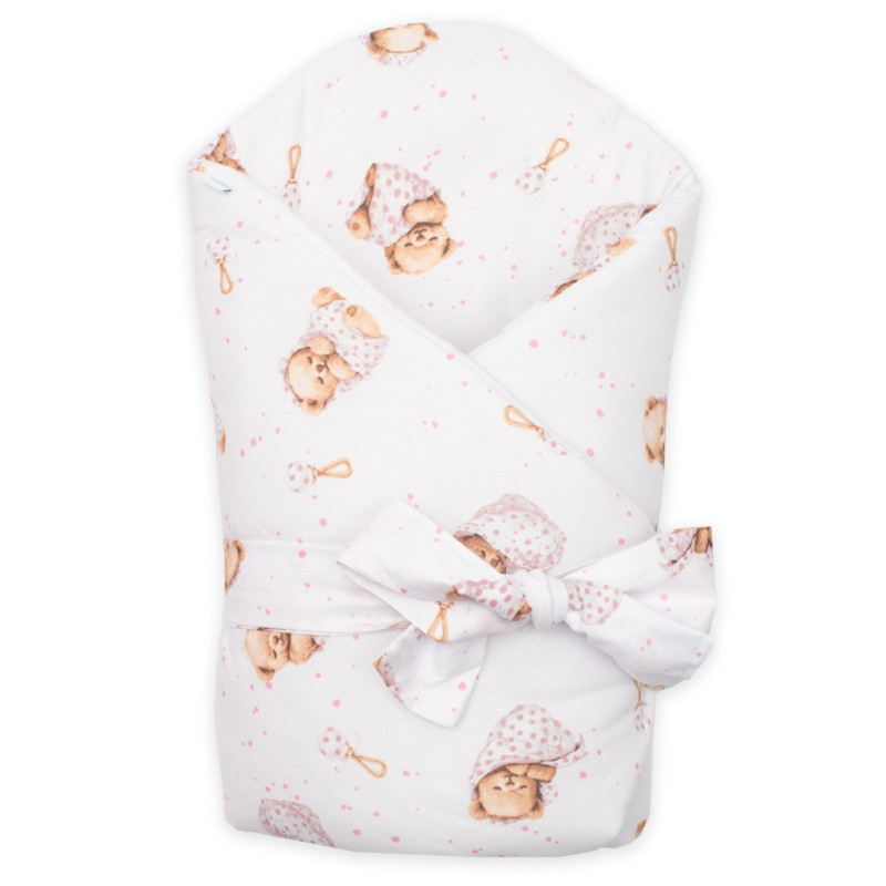 Detská zavinovačka New Baby Sweet teddy bear 80x80 cm pink