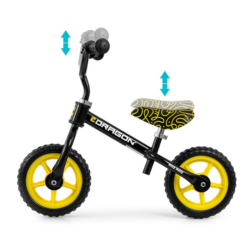 Detský balančný bicykel Milly Mally Dragon black 1