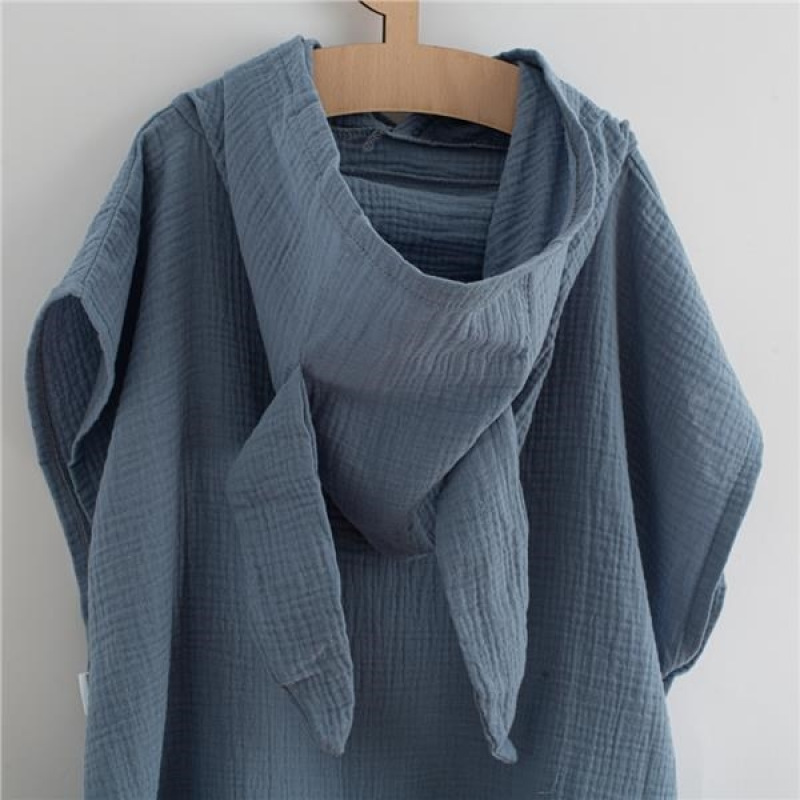 Detské mušelínové pončo New Baby Feeling modrá 50 cm S 1