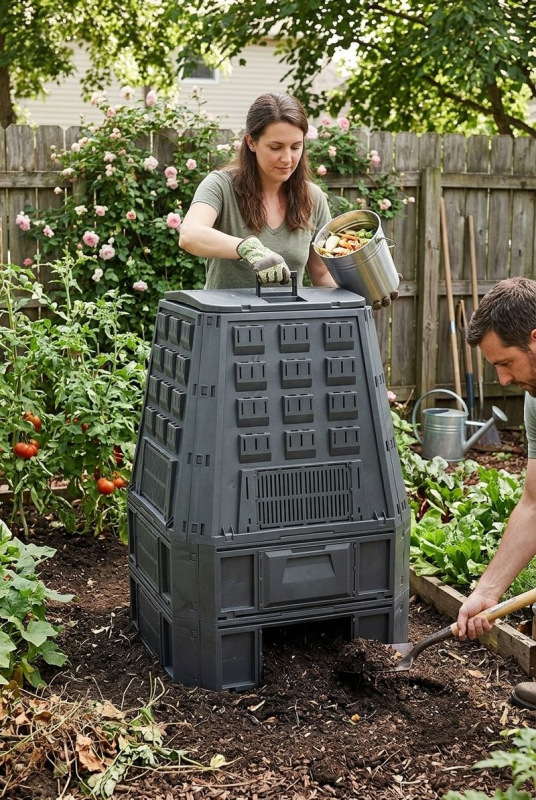 Kompostér EVOBLACK, 850 lit., čierny 1