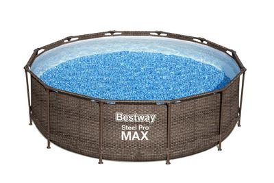 Bazén Bestway® Steel Pro MAX, 56709, vzor ratan, kartušová filtrácia, rebrík, 366x100 cm