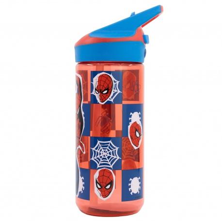 STOR Plastová fľaša s výsuvnou slamkou SPIDERMAN, Tritan 620ml, 74797