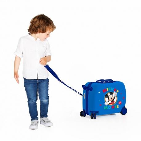 JOUMMA BAGS Detský cestovný kufor na kolieskach / odrážadlo MICKEY MOUSE Blue, 2039821