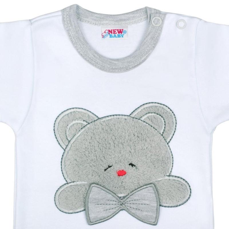 Luxusné dojčenské body s dlhým rukávom New Baby Honey Bear s 3D aplikáciou 68 (4-6m)