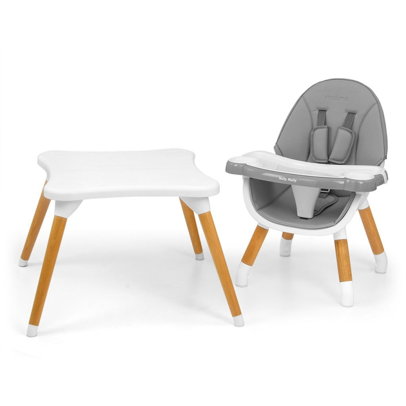 Jedálenská stolička Milly Mally 2v1 Malmo grey 2