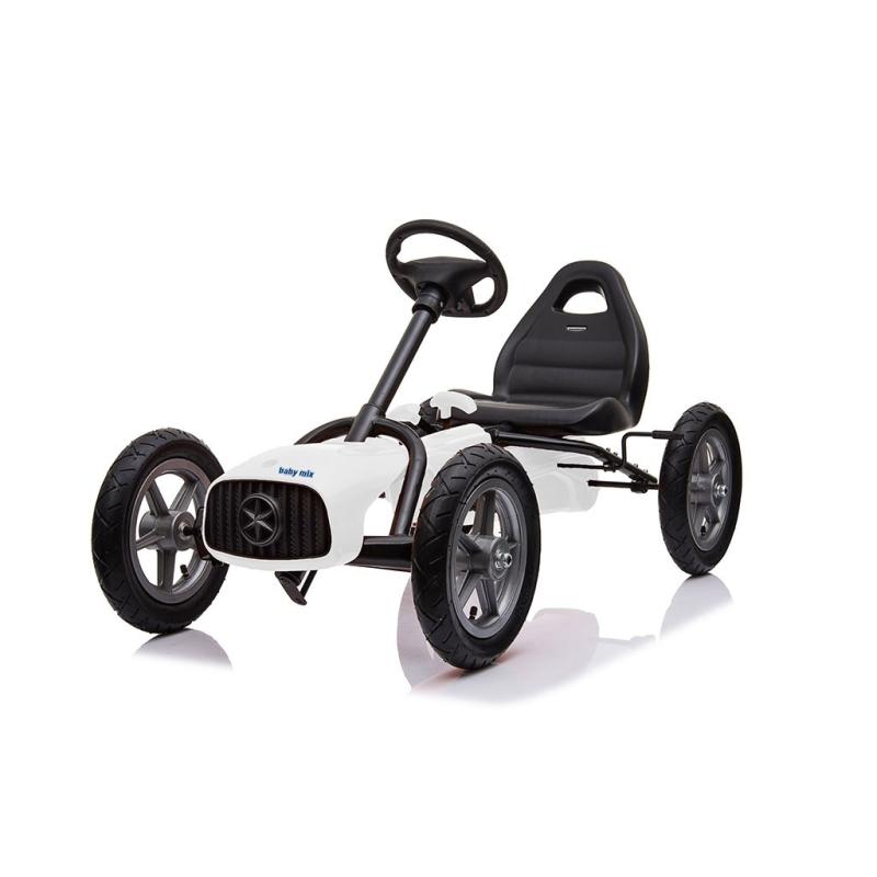 Detská šliapacia motokára Go-kart Baby Mix Buggy biela