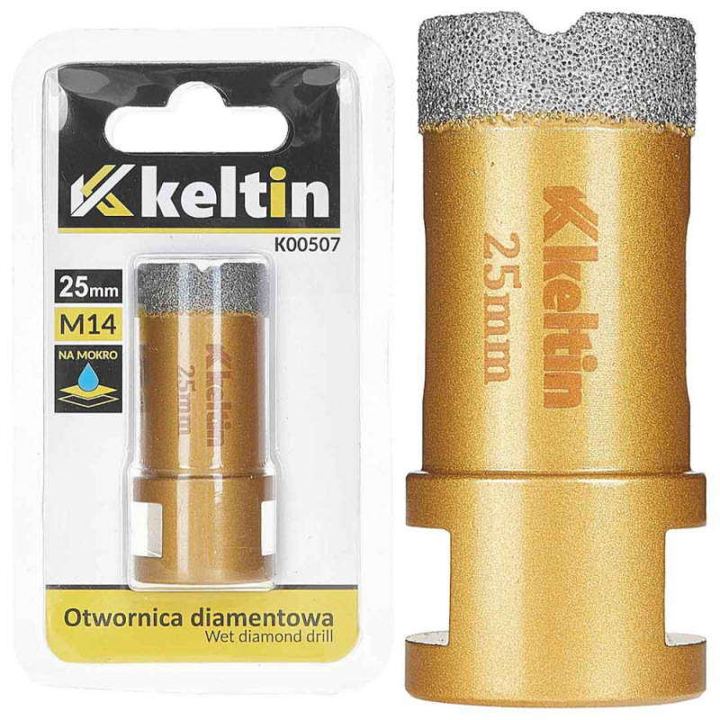 Vrták diamantový korunkový, závit M14 do uhlovej brúsky priemer 25 mm, GEKO 1