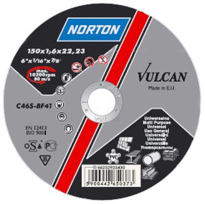 Kotúč NORTON Vulcan A 125x1,0x22 A60S-BF41, rezný na kov a nerez