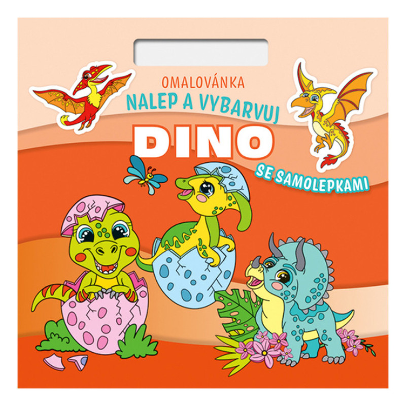 Omaľovánka Štvorec Nalepuj a vyfarbuj! Dino