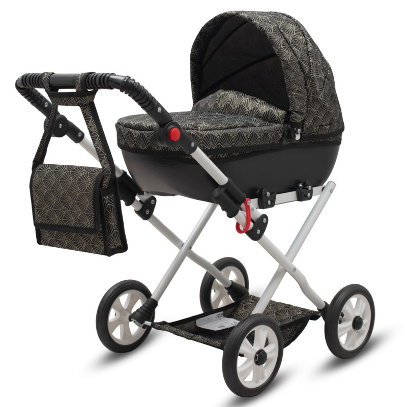 Luxusný detský kočík pre bábiky New Baby COMFORT zlato-čierny