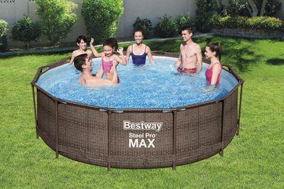 Bazén Bestway® Steel Pro MAX, 56709, vzor ratan, kartušová filtrácia, rebrík, 366x100 cm