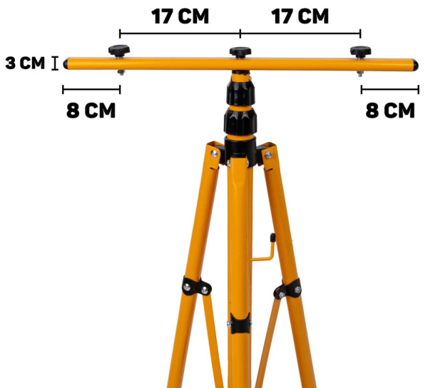 LED reflektor 2x100W s teleskopickým stojanom, studená biela 6500K, KELTIN 3